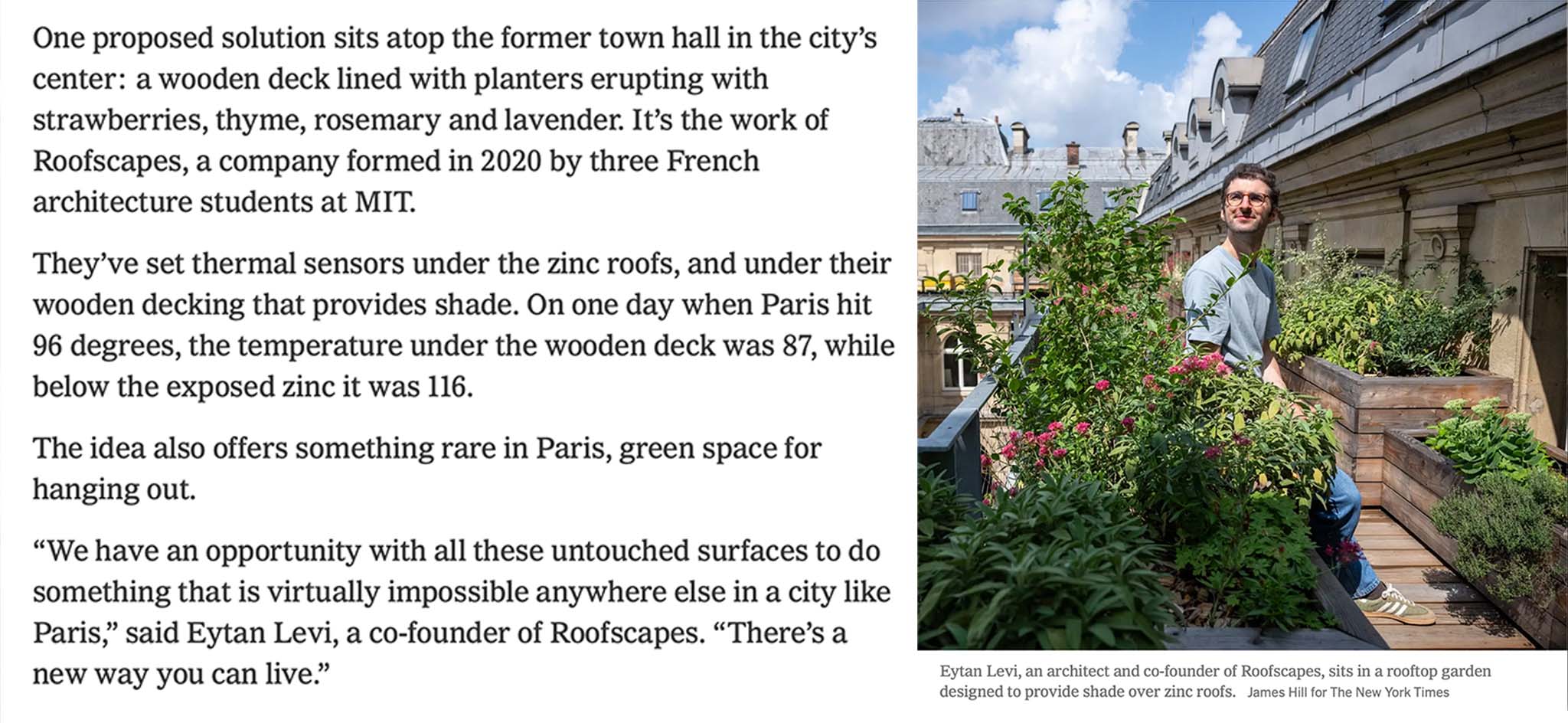 Our work in the New York Times transversal study of Paris' climate adaptation