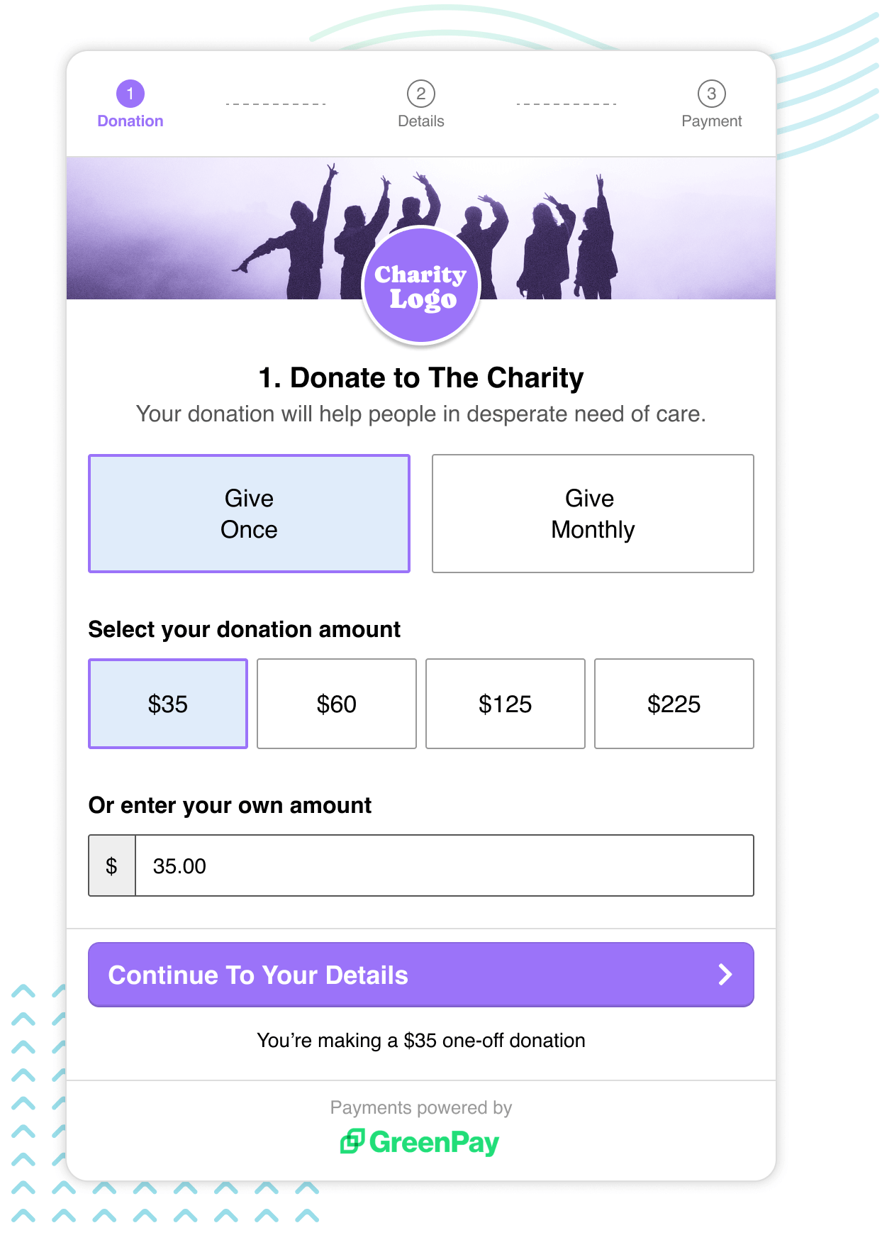 The Ezy Raise donation widget