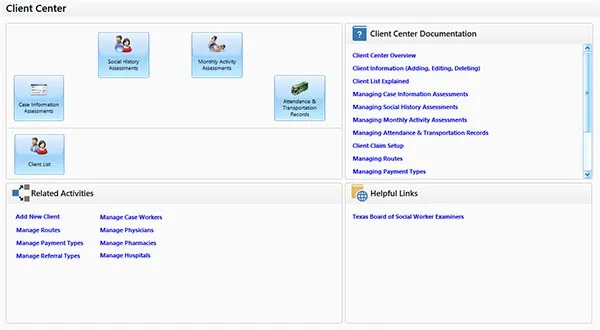 Adult Day Care Software - Client Center Image