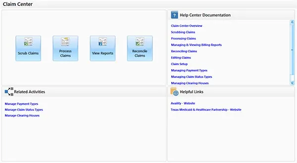 Adult Day Care Software - Claim Center Image