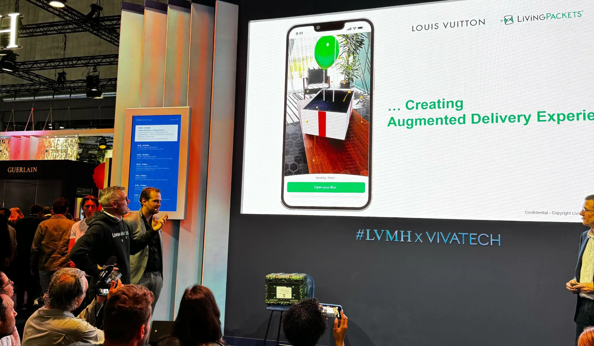 Photo of our speech at VivaTech on the booth LVMH