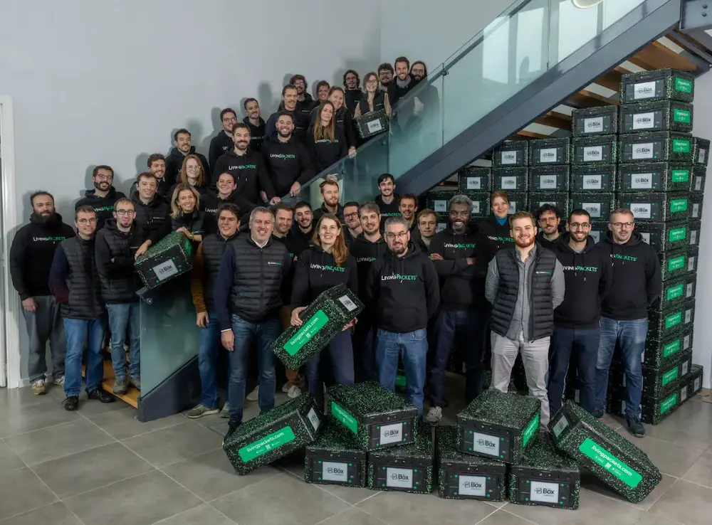 the LivingPackets team at its offices