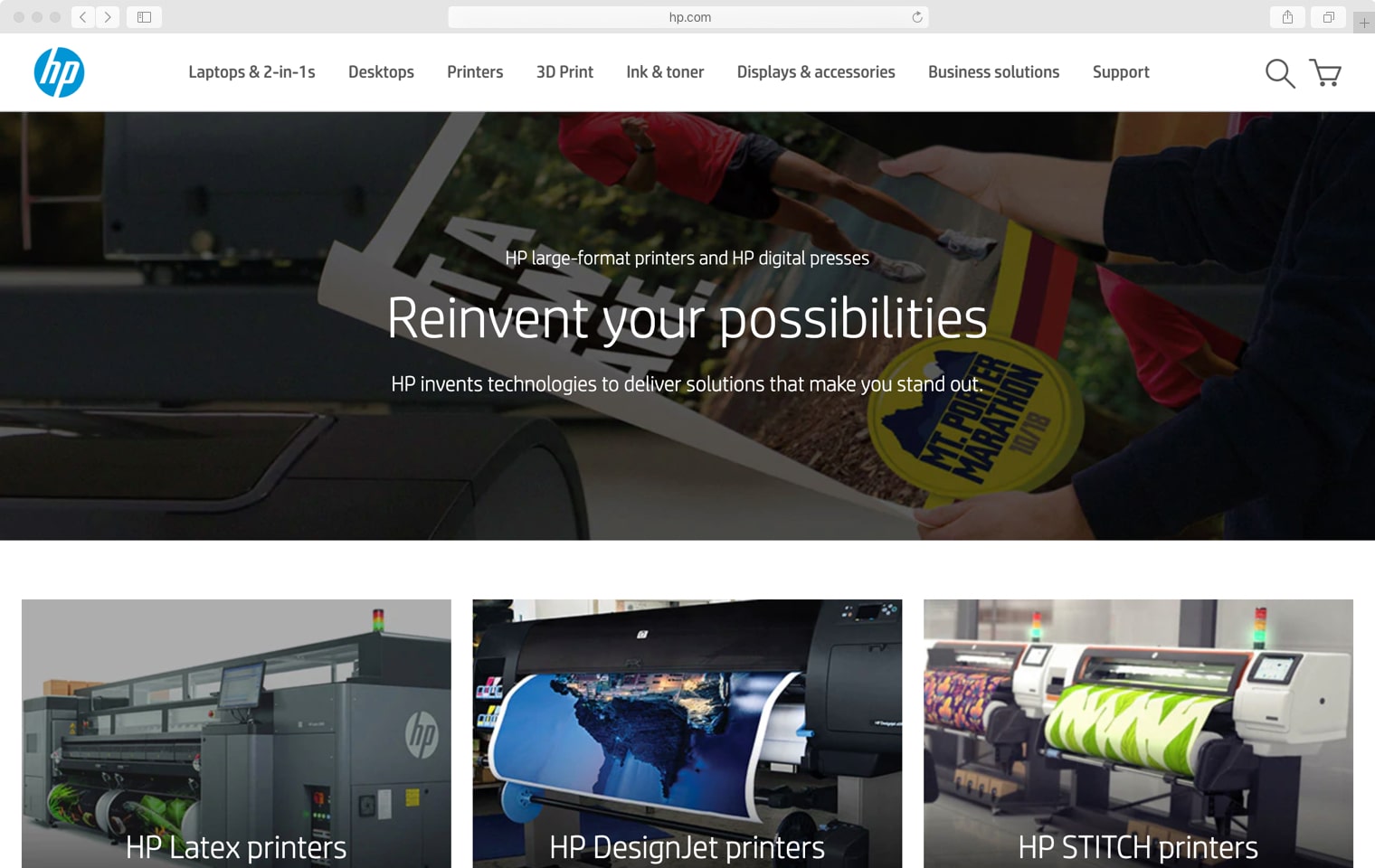 HP.com Graphic Arts main website