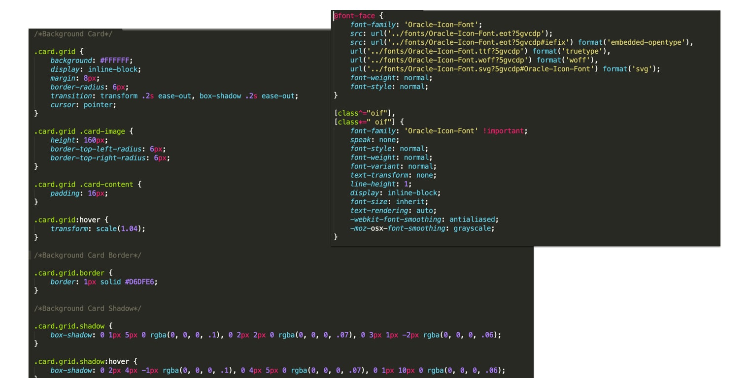 CSS and Icon Font for the first component release 