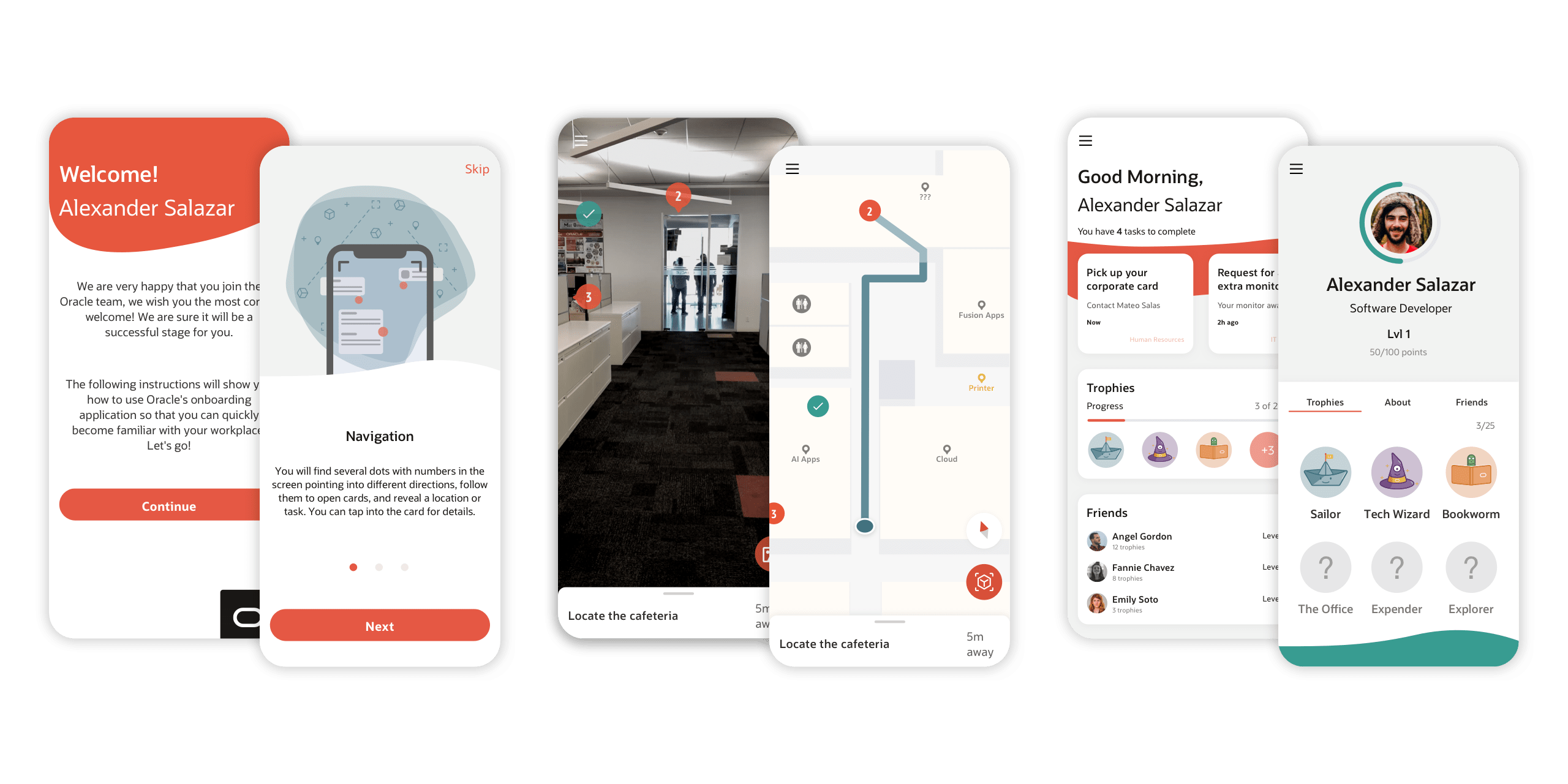 Mockups for the final onboarding design