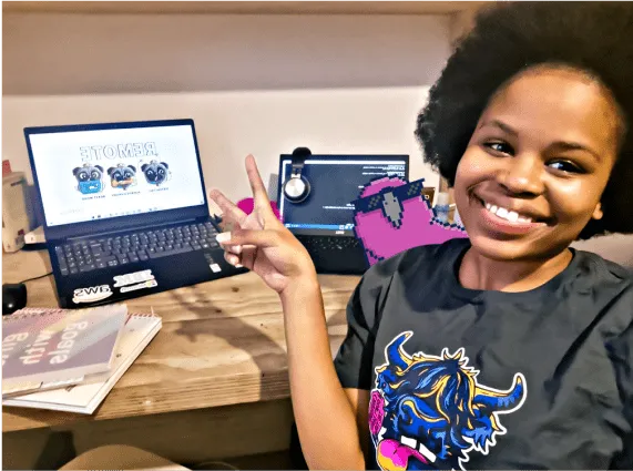 Developer wearing OfferZen swag