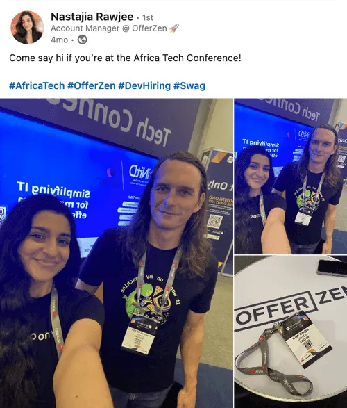 LinkedIn social post tagging OfferZen
