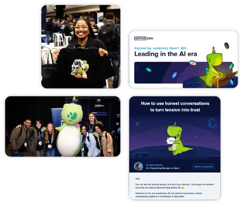 Images showcasing various offerings from the OfferZen newsletter