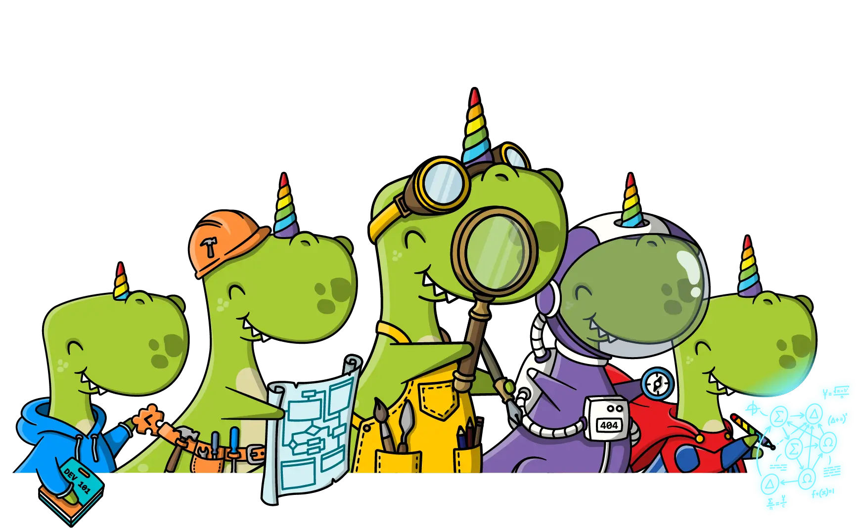 The 5 AI Archetypes: dinocorn as the types of archetypes