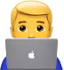 Man working behind computer emoji