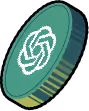 AI coin, floating