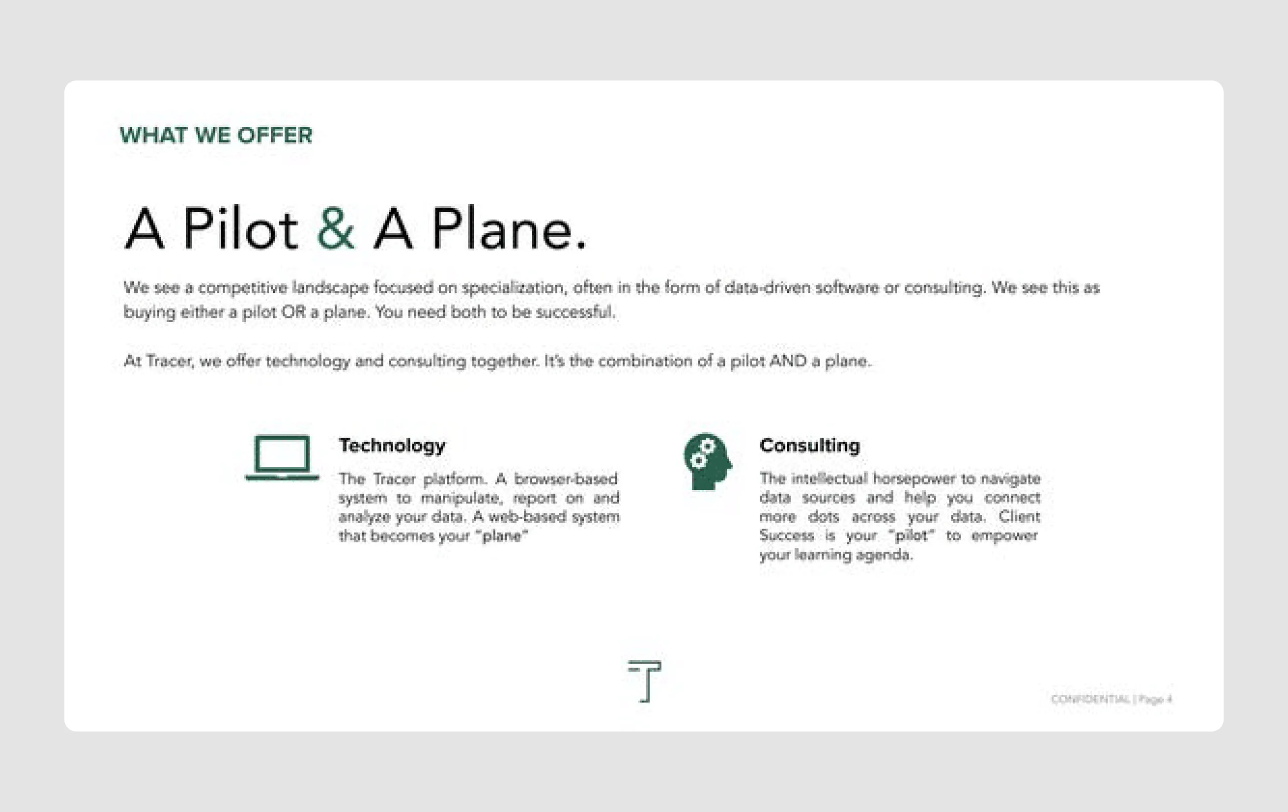 Tracer startup pitch deck example