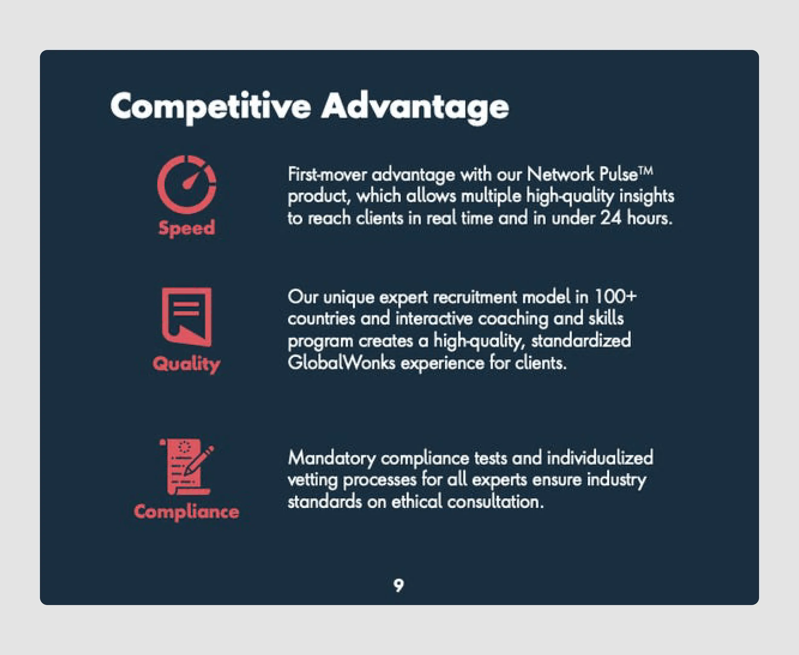 pitch deck presentation slide with analysis