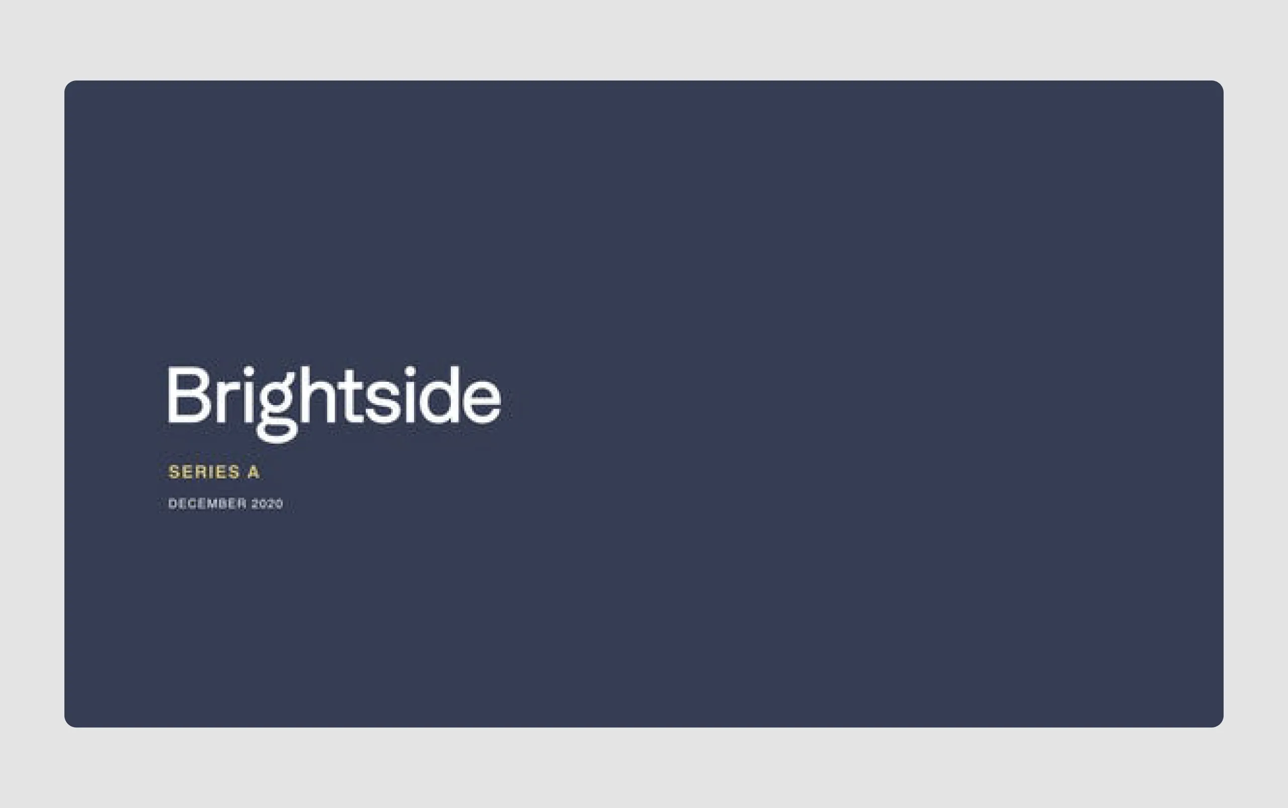 BrightSide startup pitch deck example
