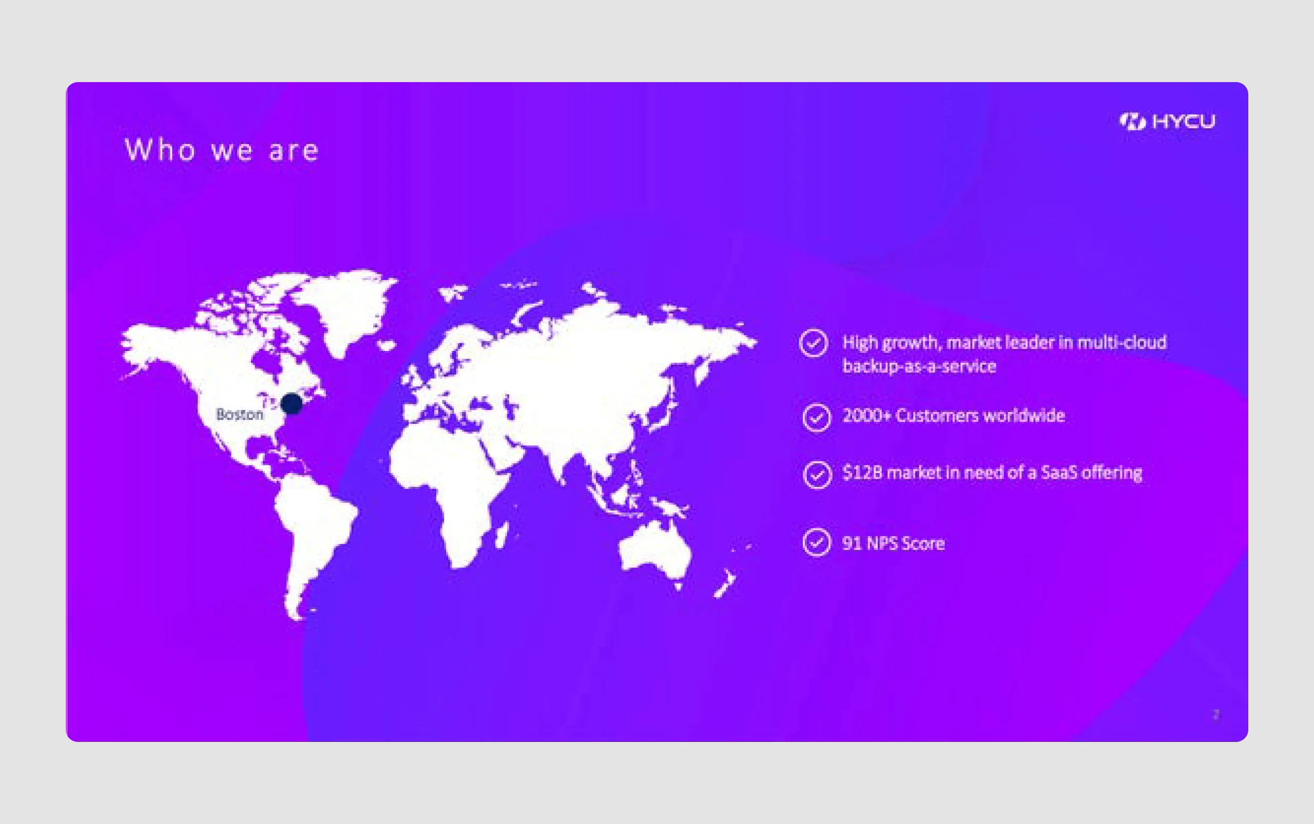 HYCU startup pitch deck example