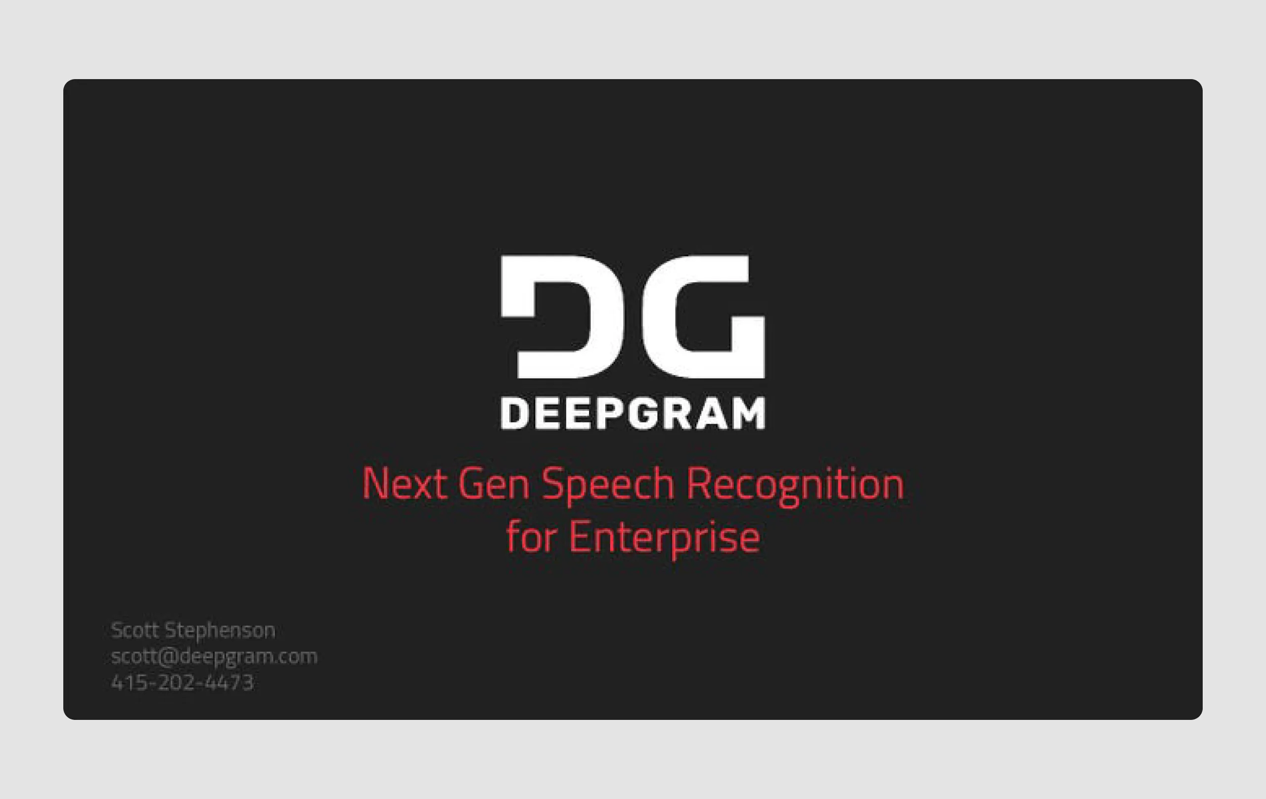 Deepgram pitch deck analyzed