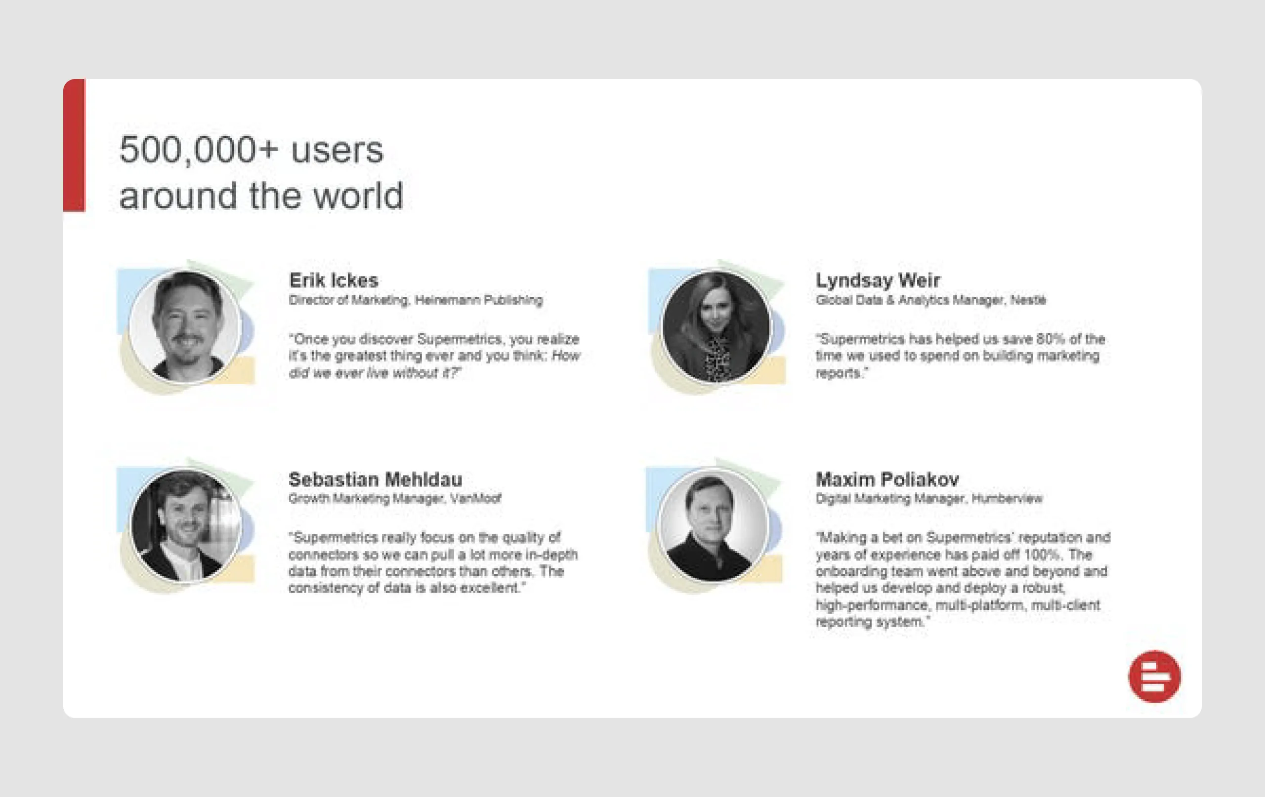 Supermetrics pitch deck for startup