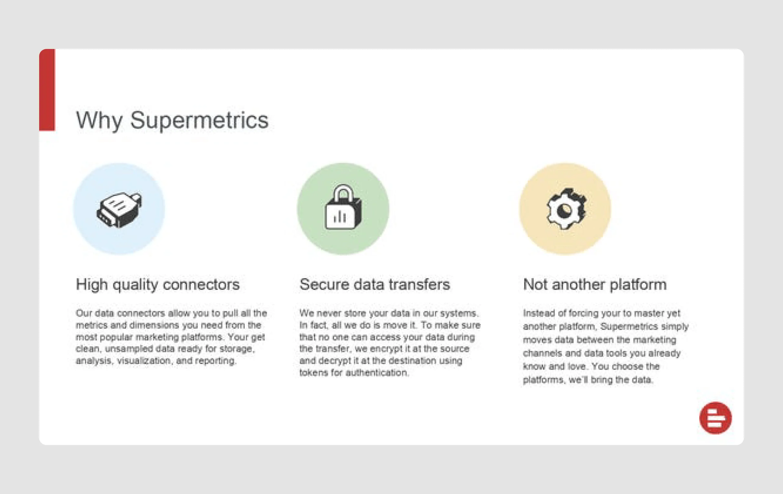 SuperMetrics successful business pitch deck
