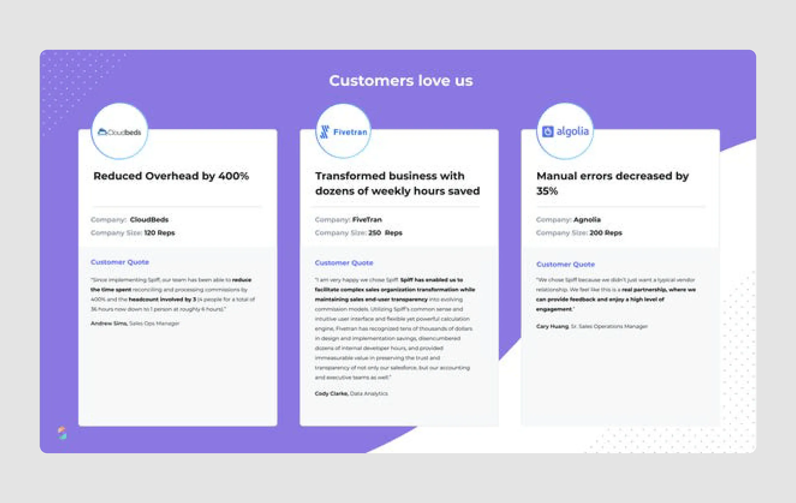 Spiff startup pitch deck example