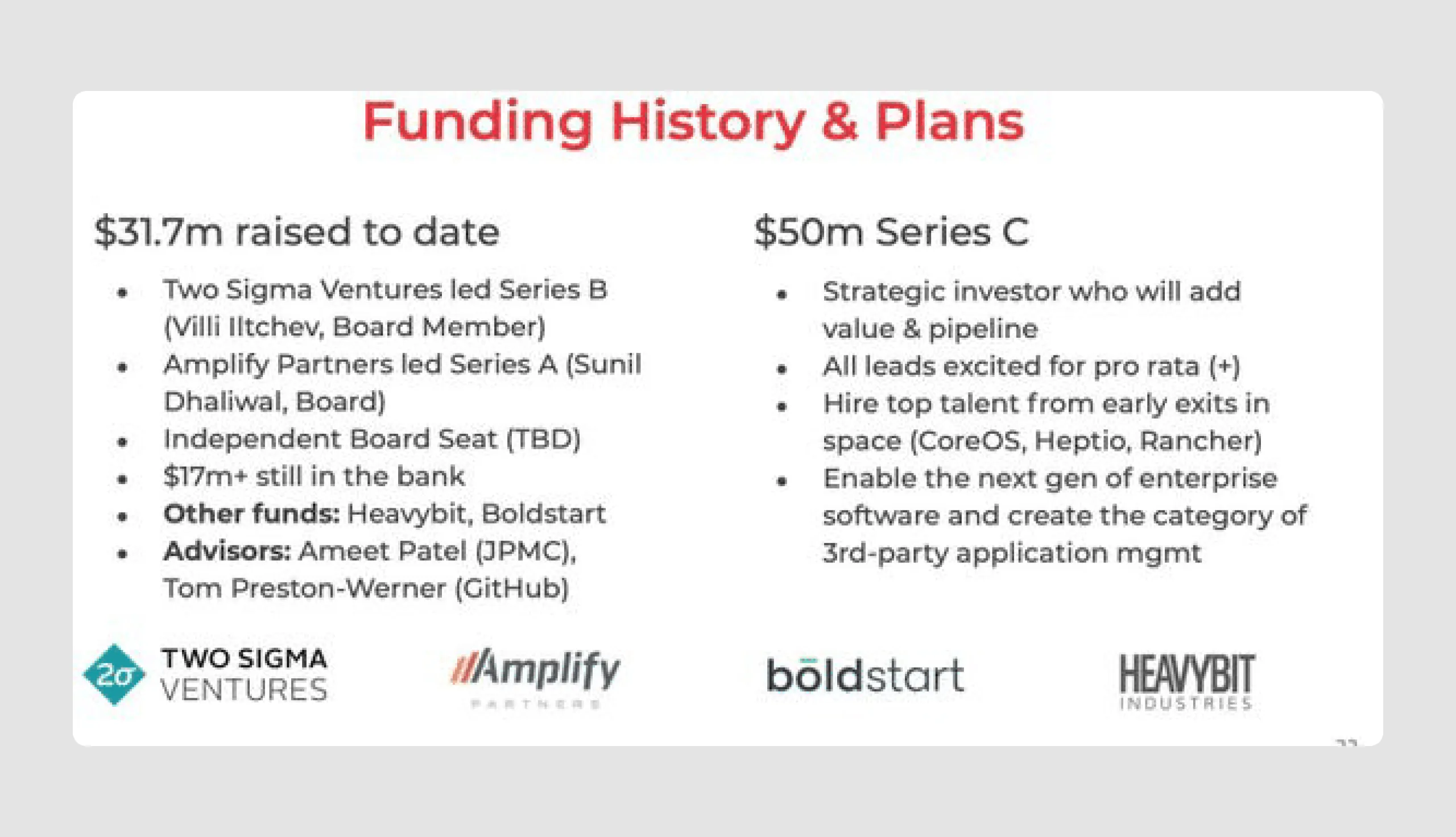 pitch deck design example at C-series level