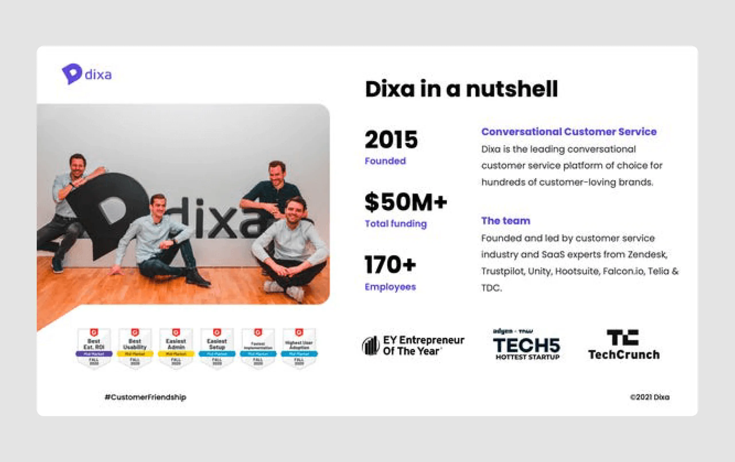 Dixa pitch deck example
