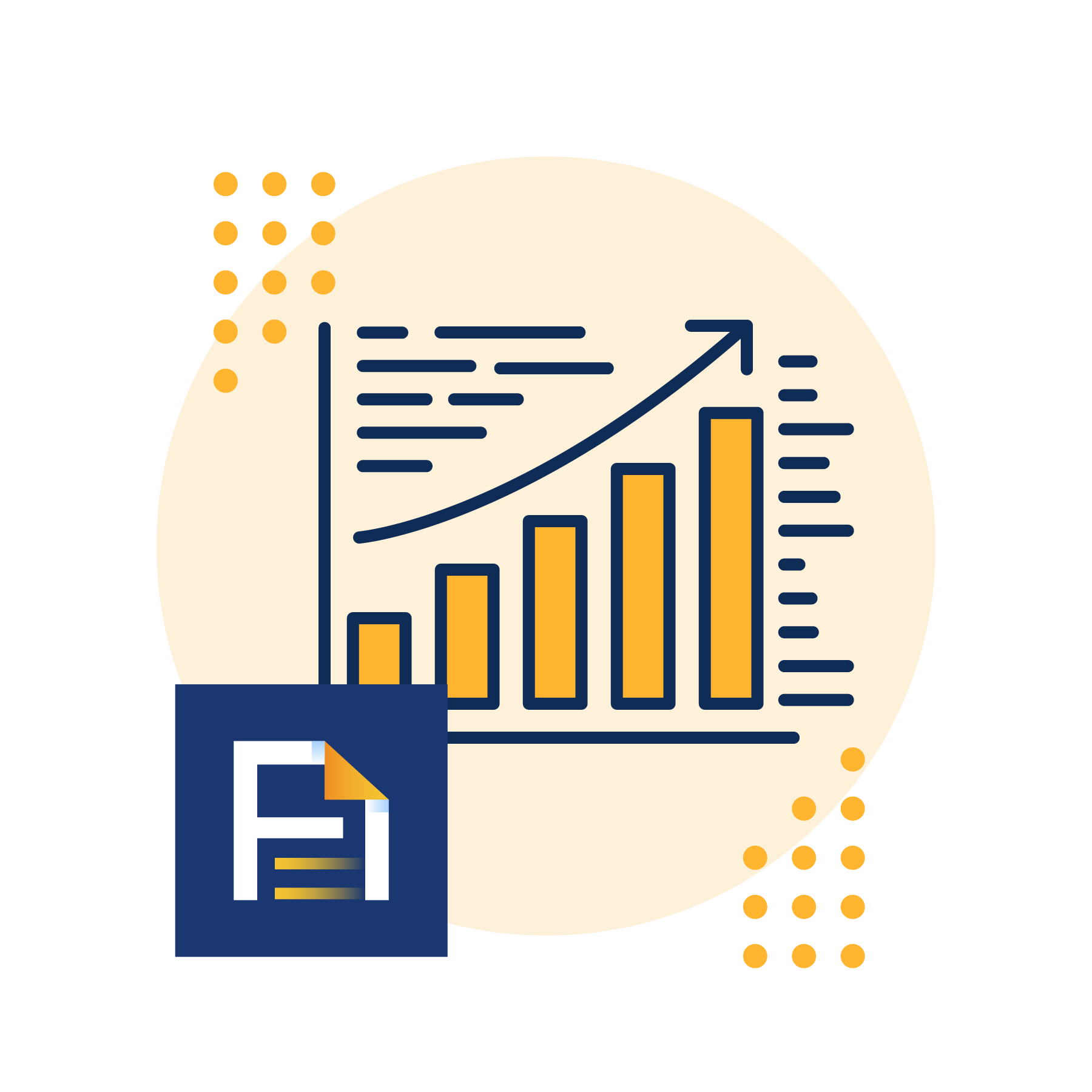 Collage illustration graphic that features a happy customer and stat that mentions annual savings of 85% on finance and accounting expenses