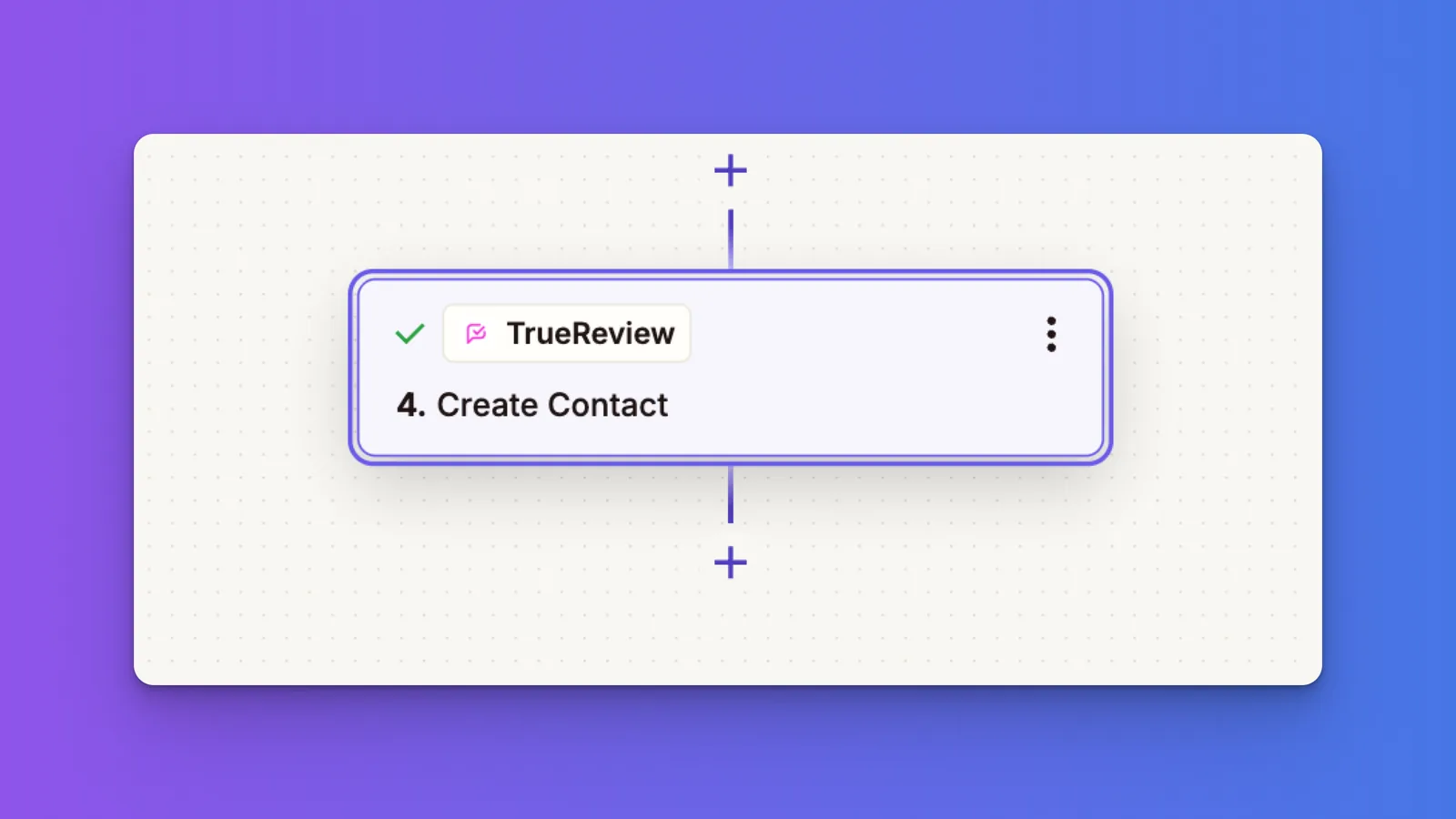 Zapier Action step with TrueReview selected as the connected app