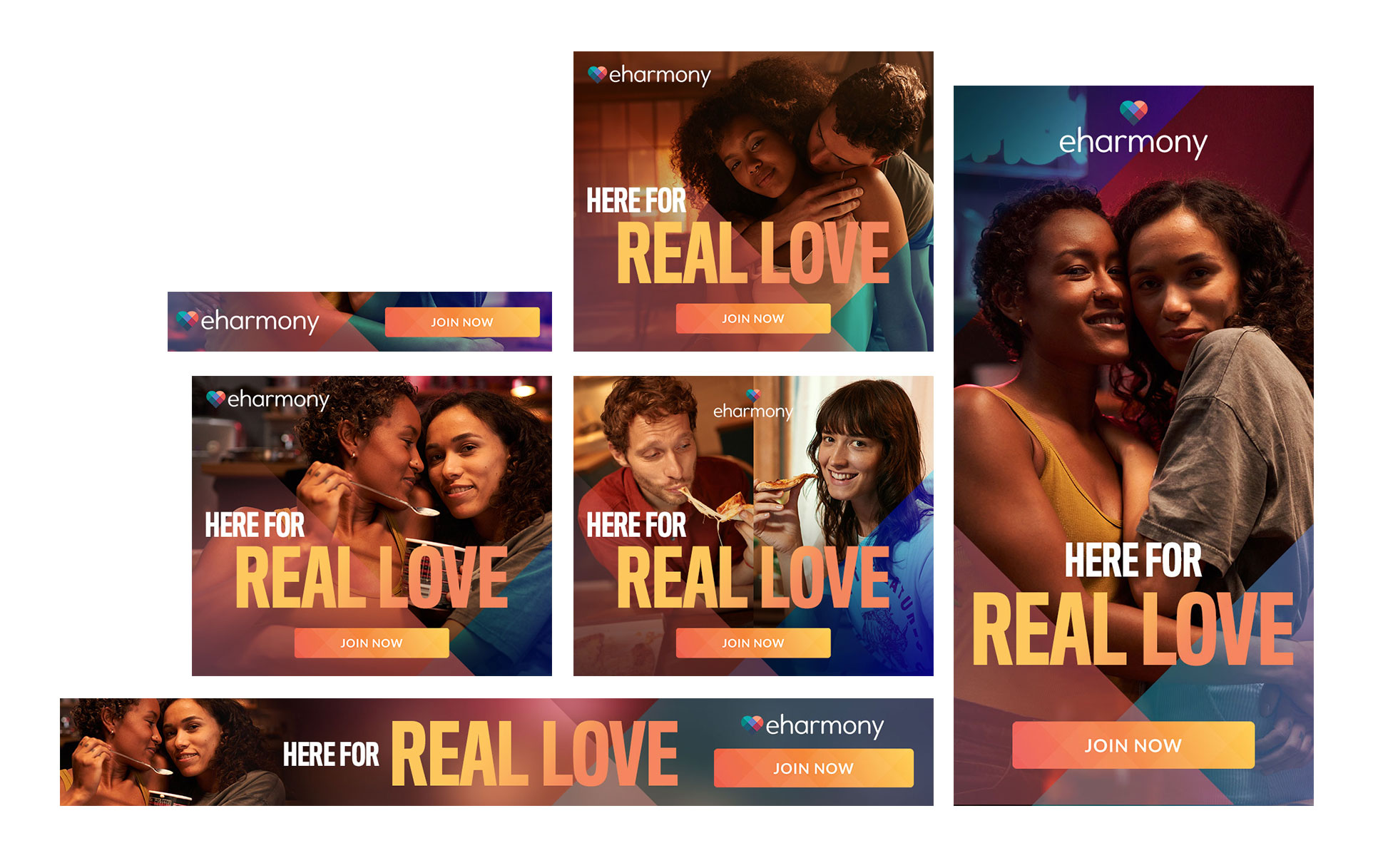 eharmony display ads - Here for Real Love