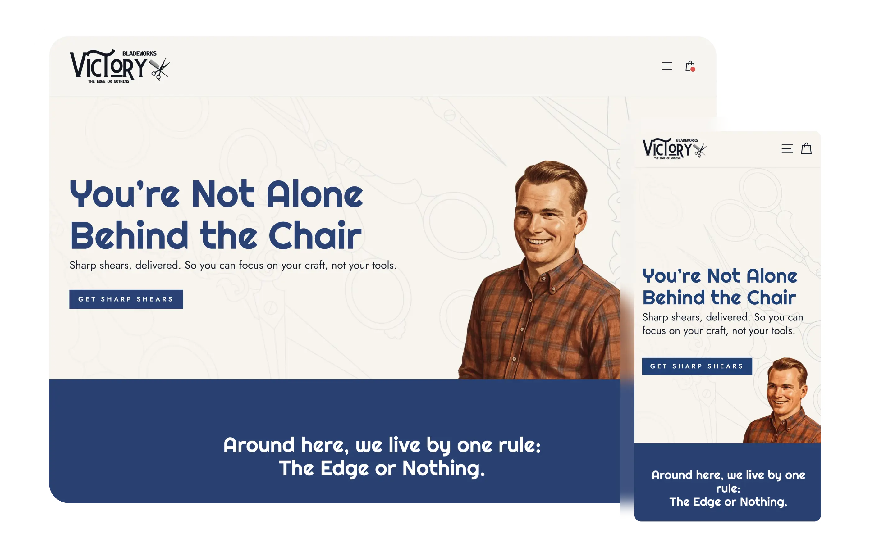 Shopify Redesign for a Barber Subscription Brand (Impulse Theme) | Retro 50s Ads Vintage Print | by kristi.digital | Kristina Volchek