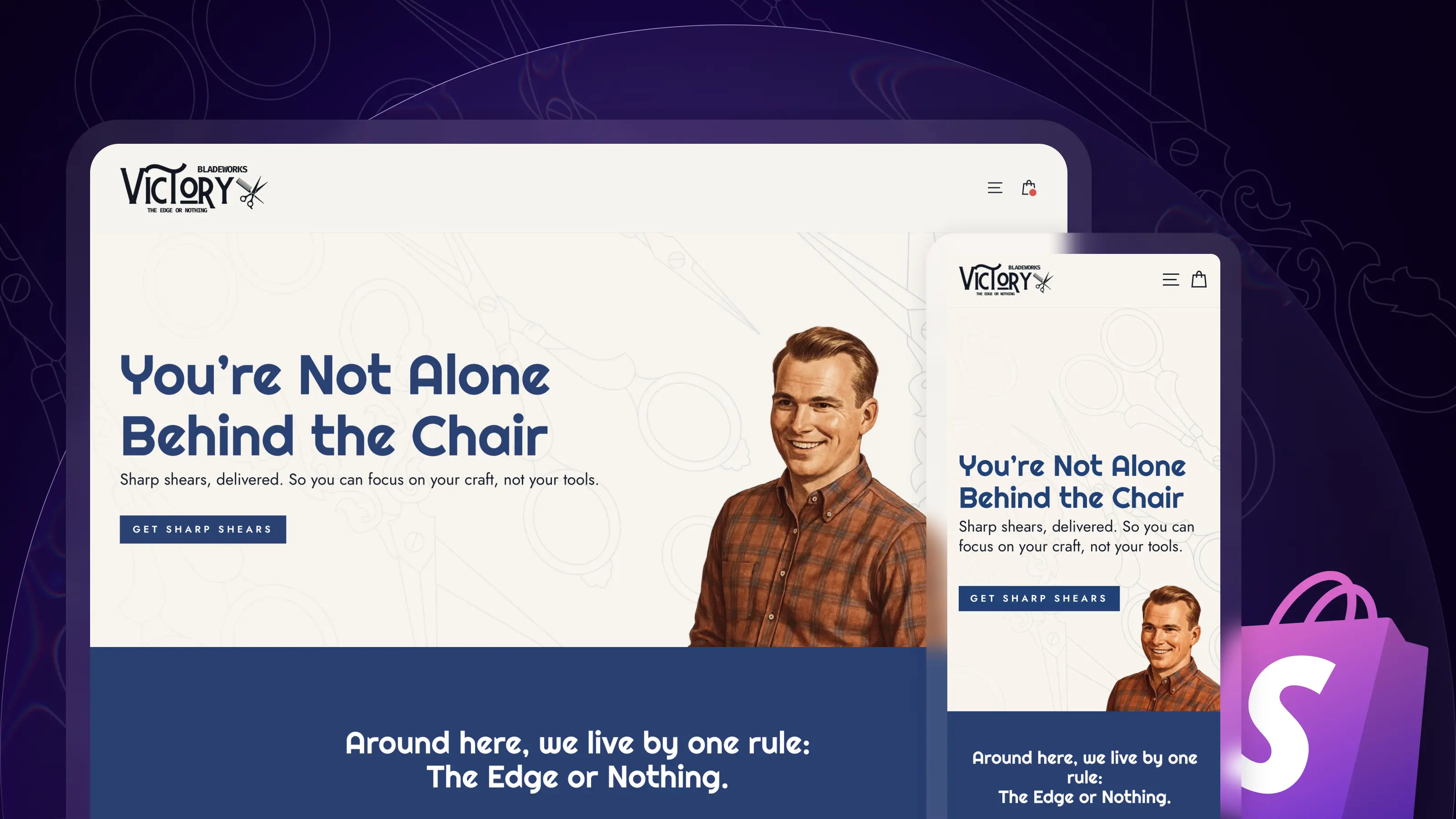 Shopify Redesign for a Barber Subscription Brand (Impulse Theme) | Retro 50s Ads Vintage Print | by kristi.digital | Kristina Volchek