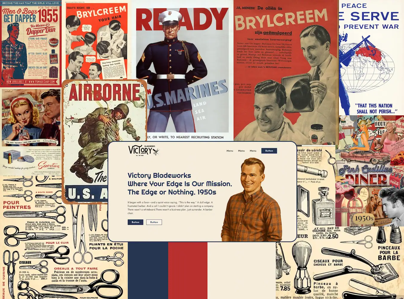 Retro Vintage Ads Moodboard
