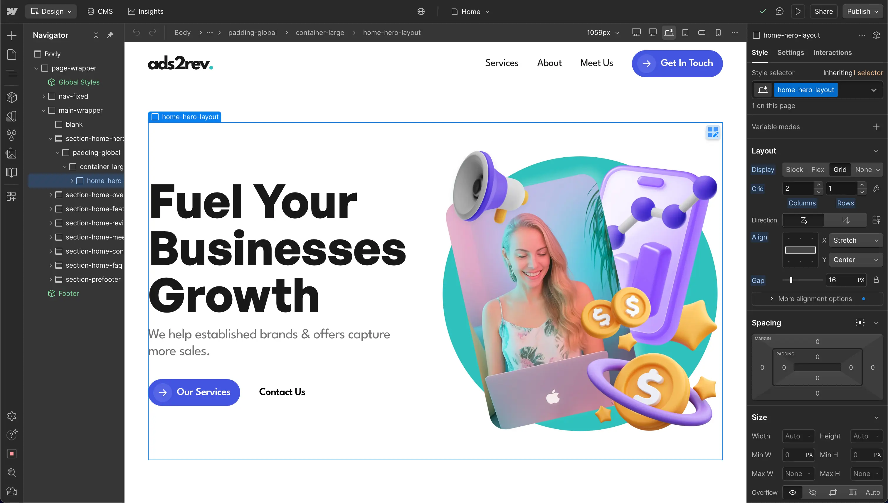 Website Redesign for Affiliate Marketing Agency: Figma + Webflow | 3d with photos | by kristi.digital | Kristina Volchek