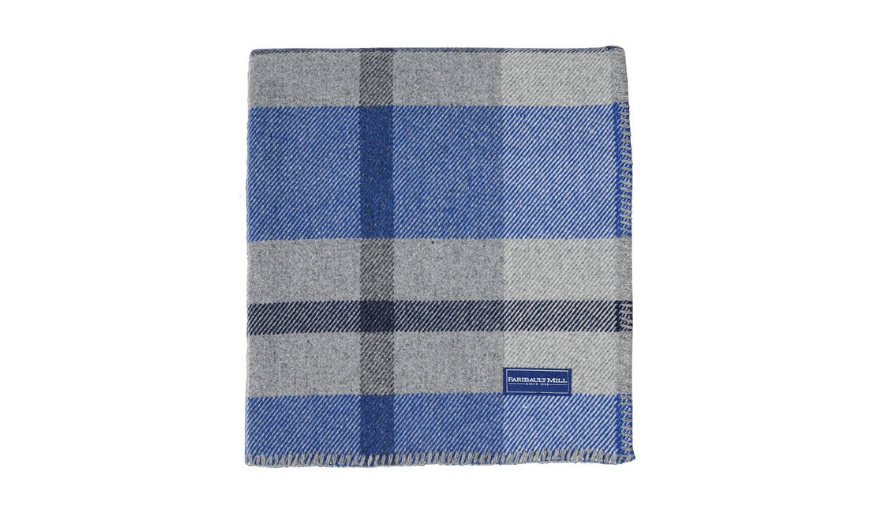 157. Faribault Mill Throw - Blue Plaid ($190) - 5 Available