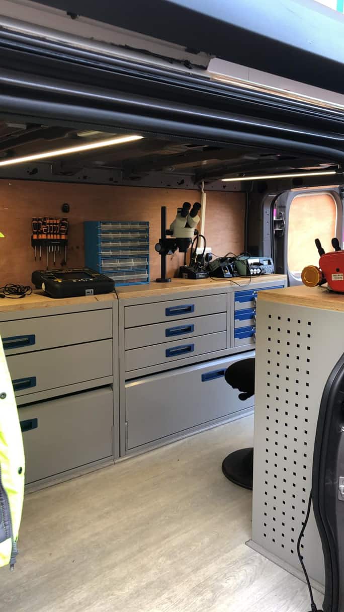 inside a auto locksmith specialist dorset mobile van