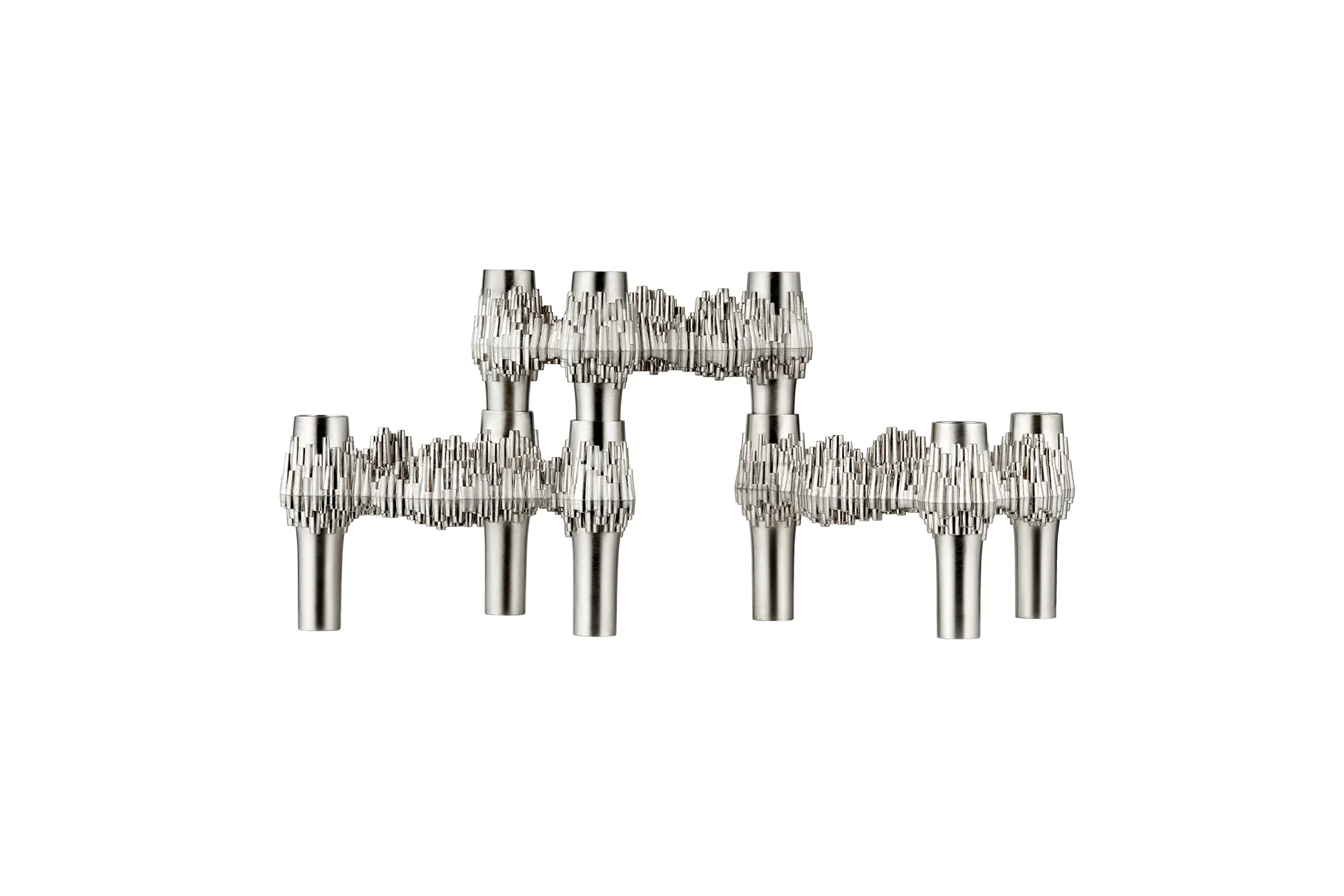 Stoff Quist Candle Holders - Brushed Chrome 3 Pack
