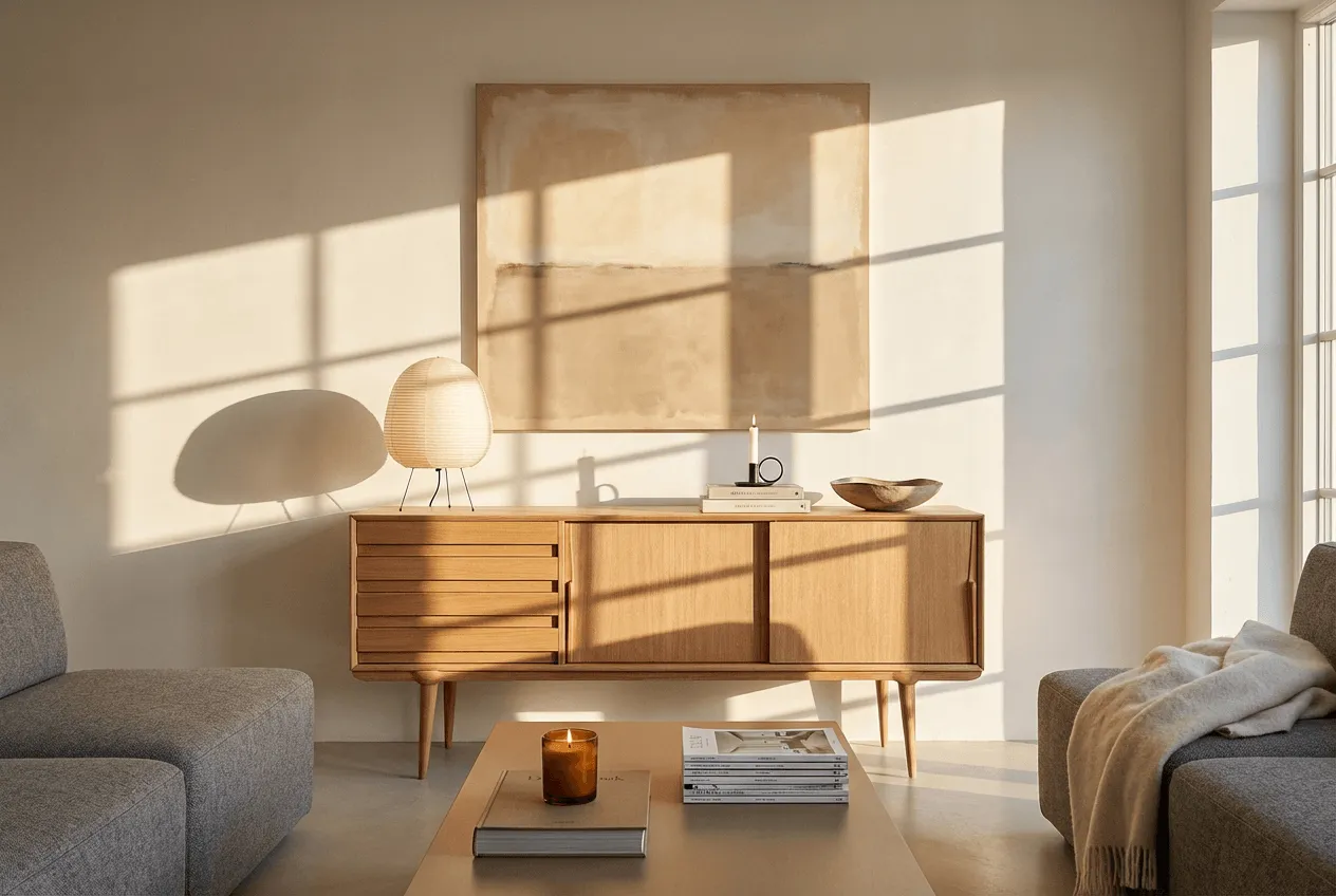 Omann Jun oak sideboard in a sunlit living room