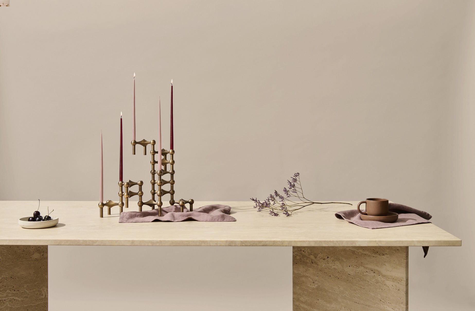 STOFF Nagel candleholders in bronzed brass