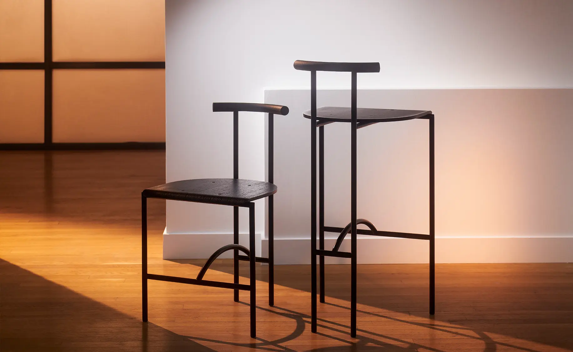 OMK Tokyo chair and bar stool in black