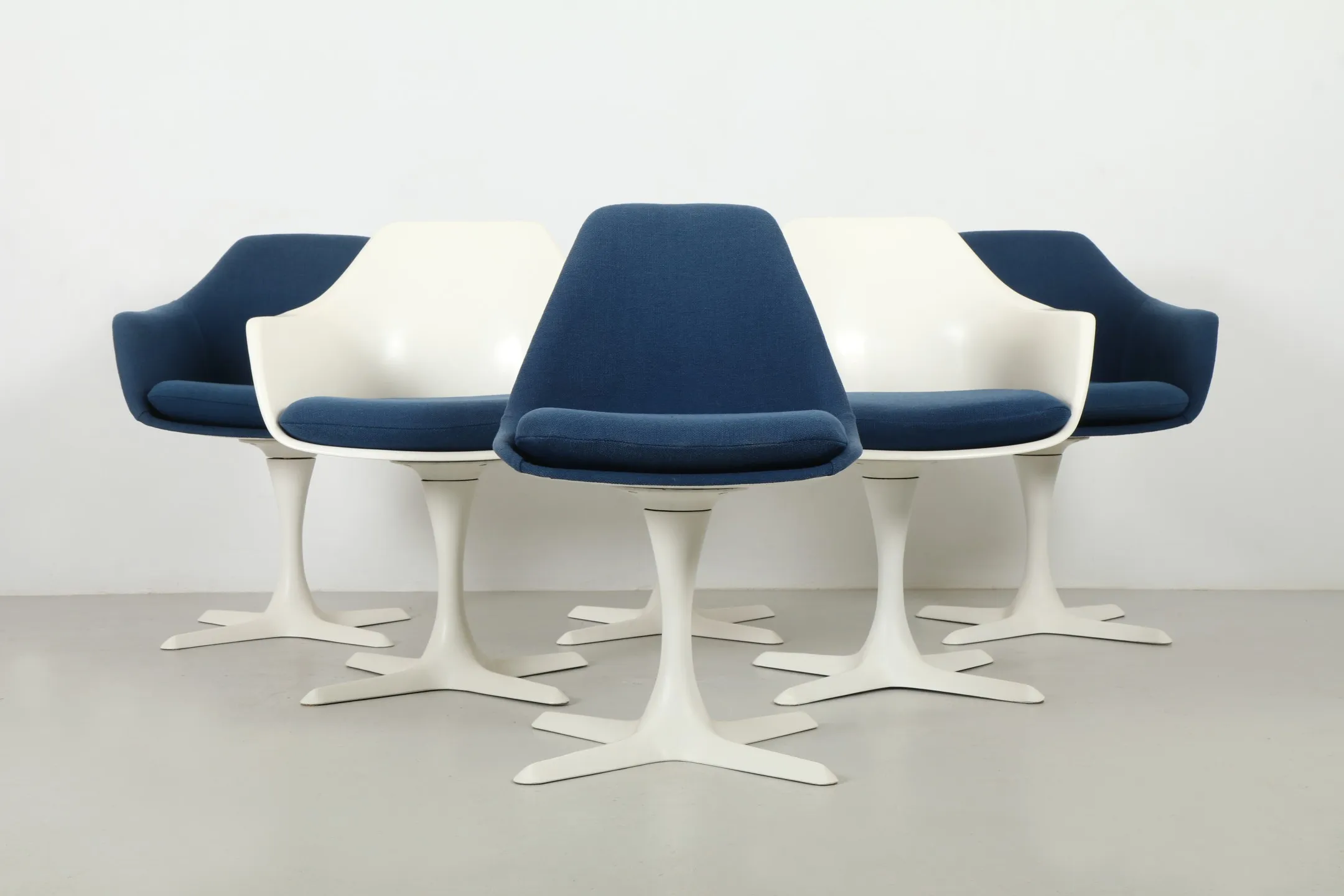 Six Space Age Maurice Burke 'Star' Chairs by Burke Inc