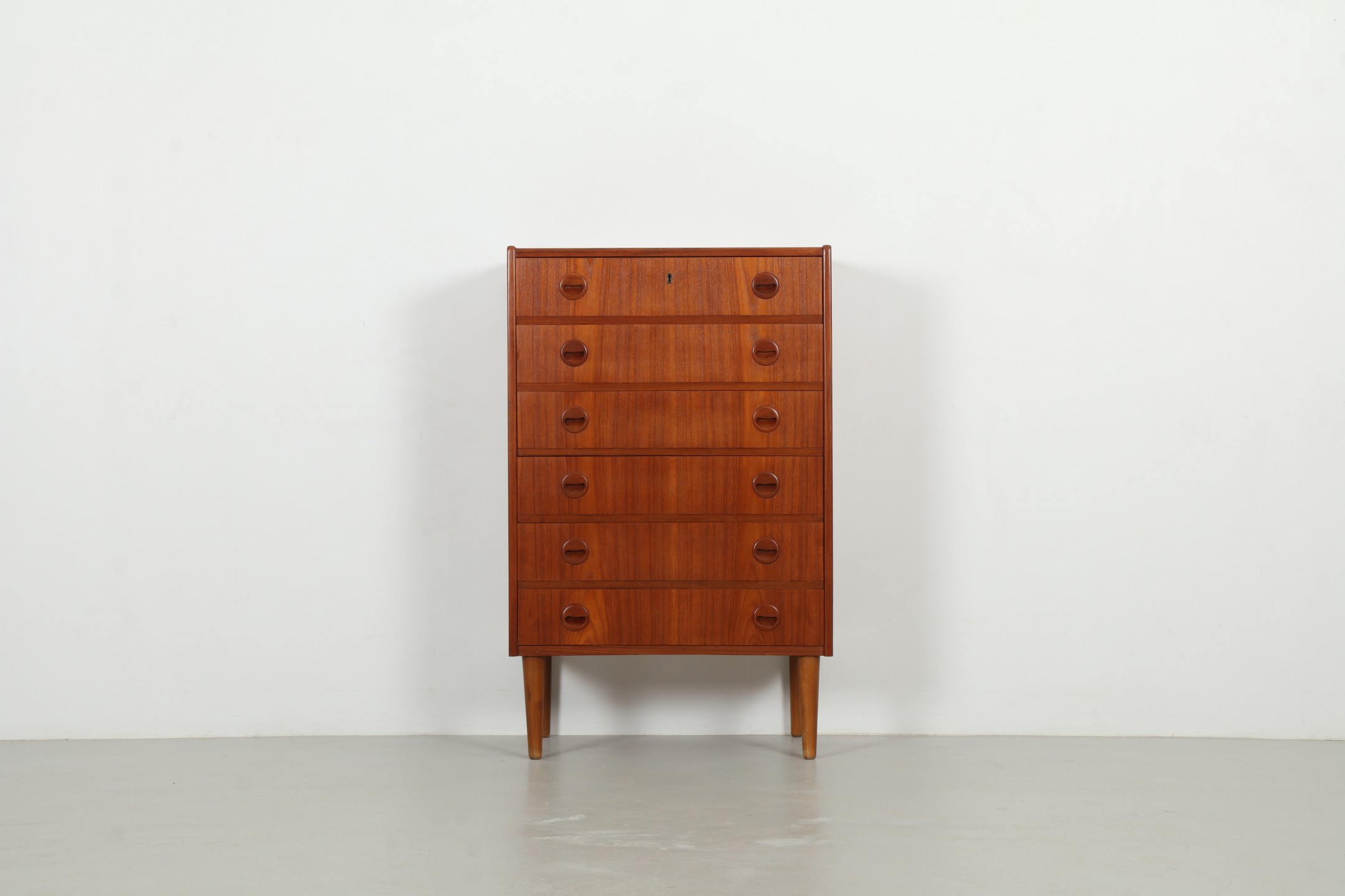 Elegant Danish Chest of Drawers with Smiling Pulls