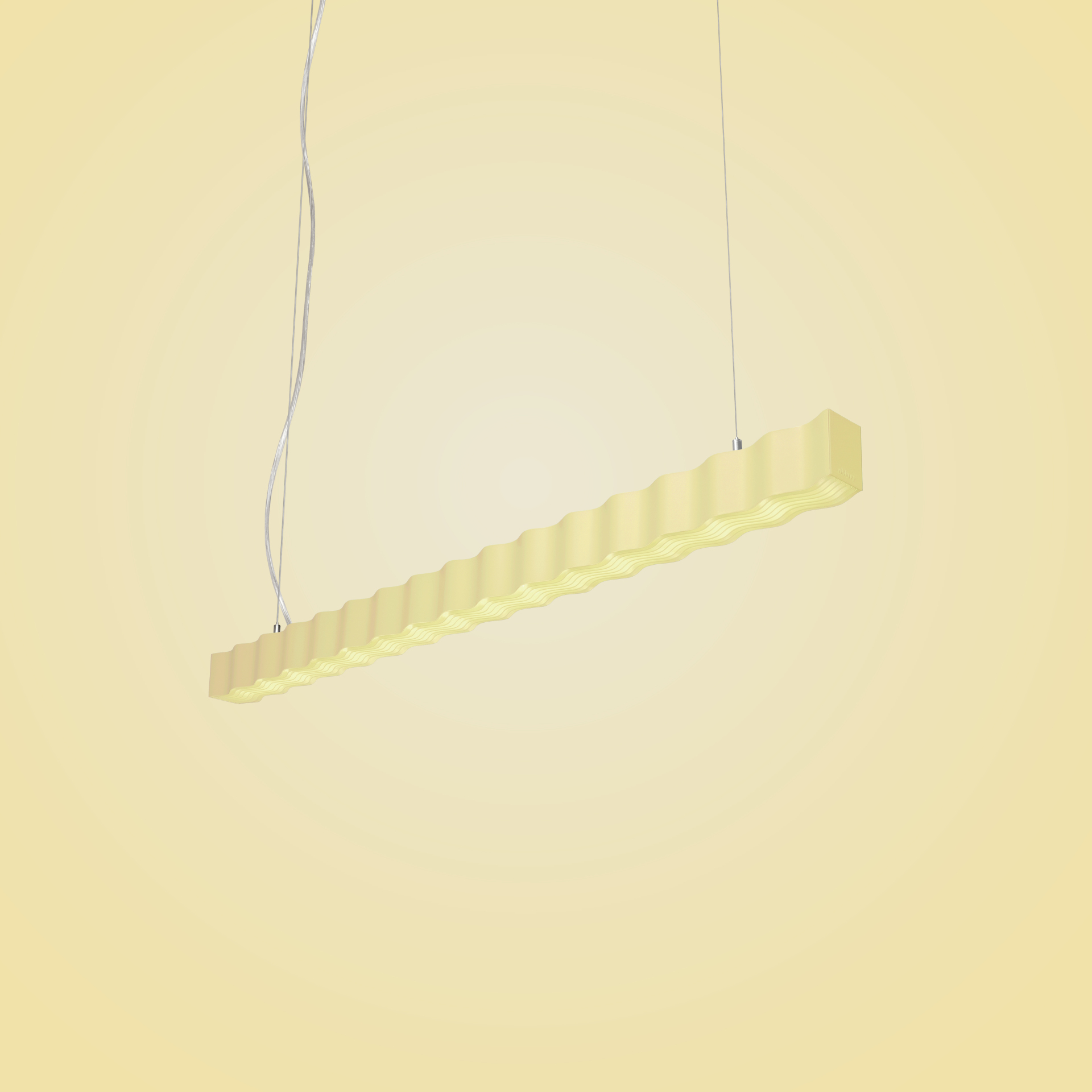 Superwave pendant lamp in yellow.