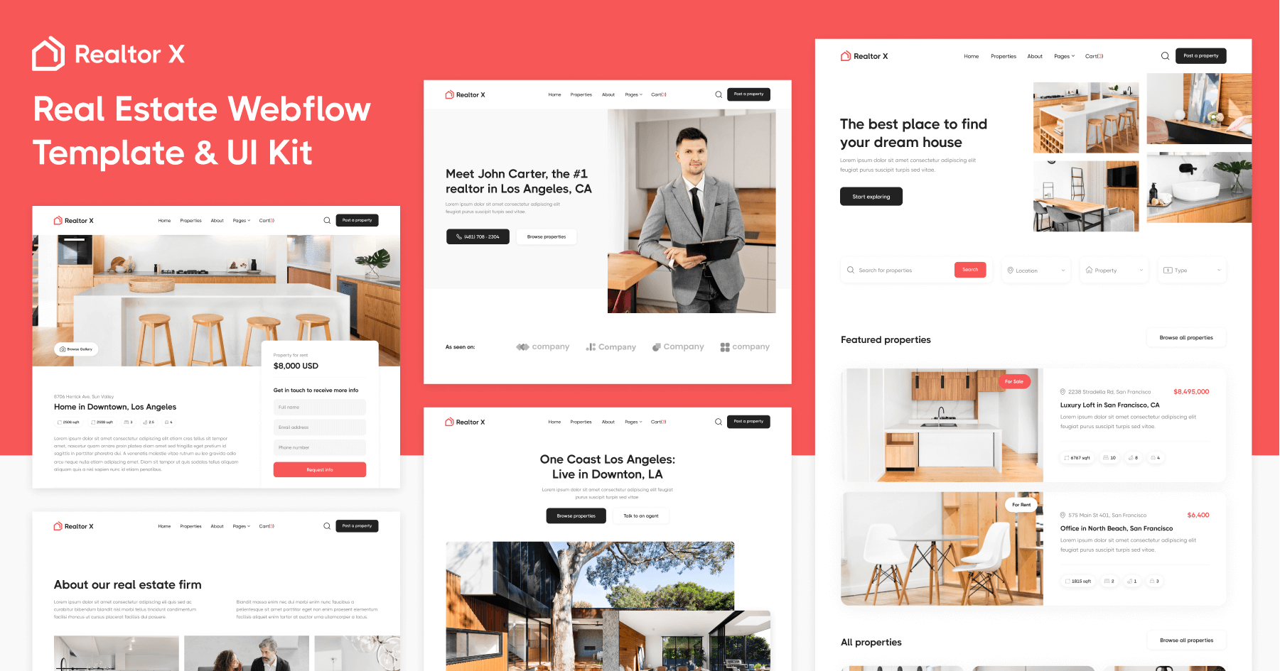 Real Estate Webflow Template & UI Kit - Realtor X | BRIX Templates
