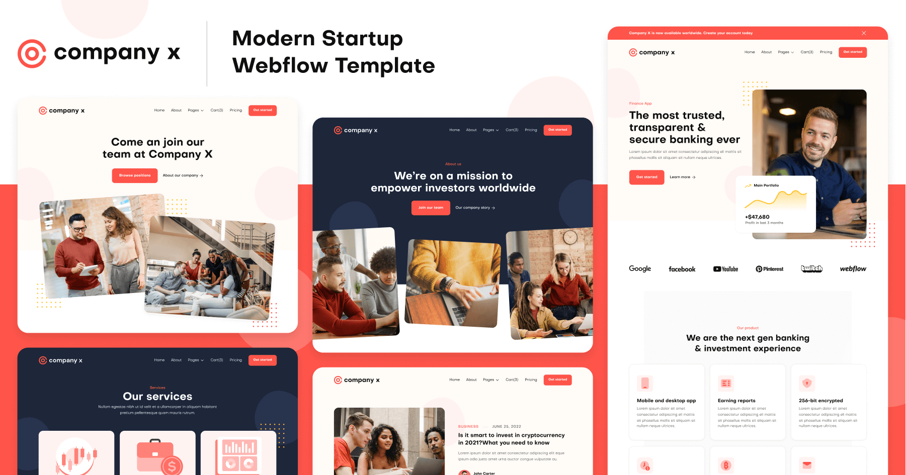 Corporate Startup Webflow Template - Company X | BRIX Templates