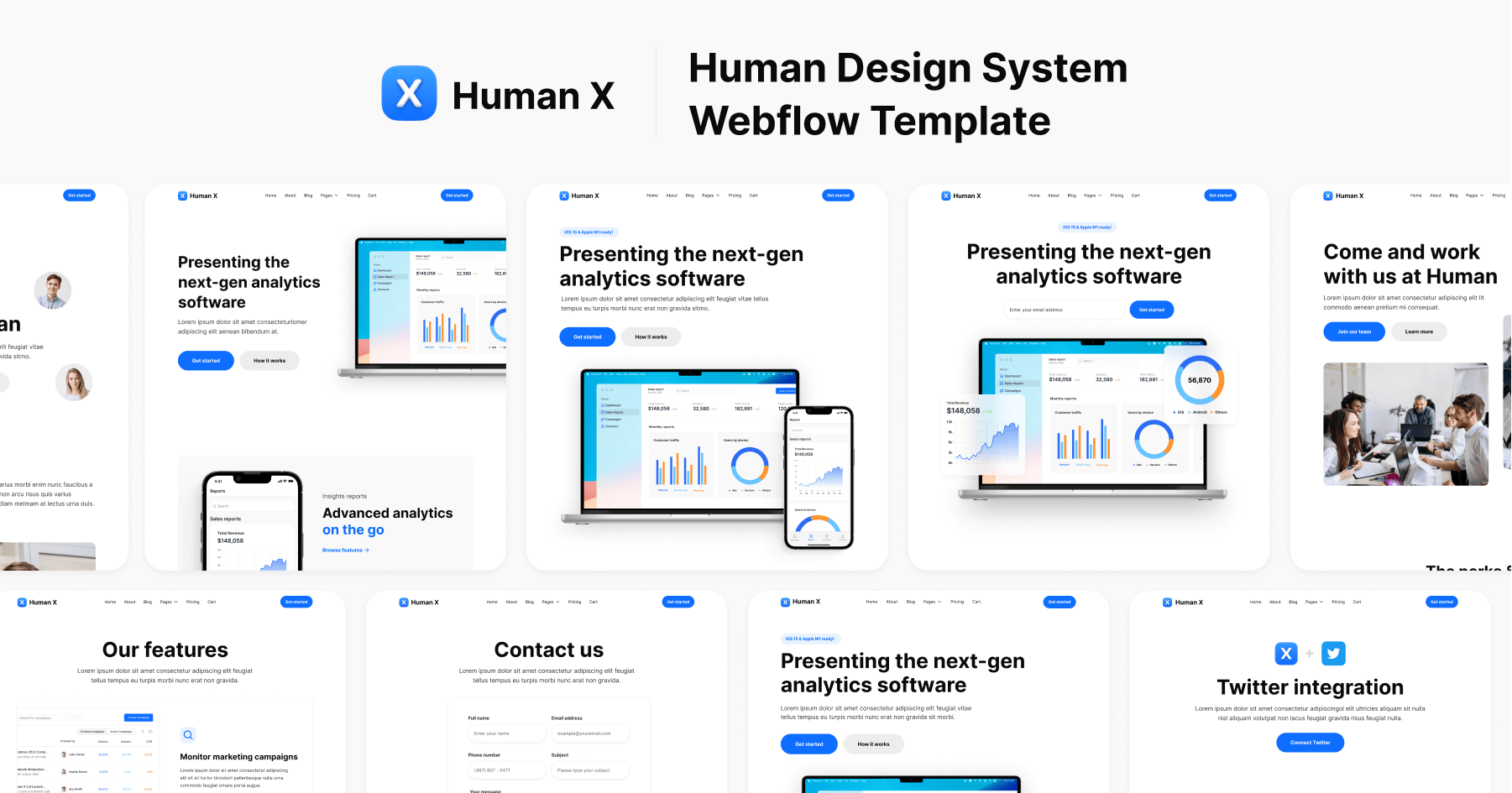 Apple Design System Webflow Template - Human X | BRIX Templates