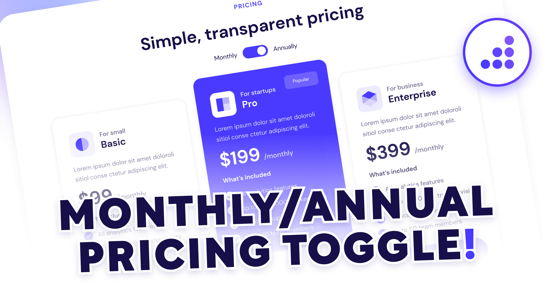 Monthly / Annual Pricing Table Webflow Cloneable Template - BRIX Templates