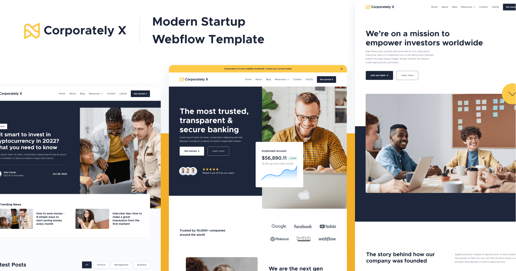 Modern Corporate Webflow Template - Corporately X | BRIX Templates