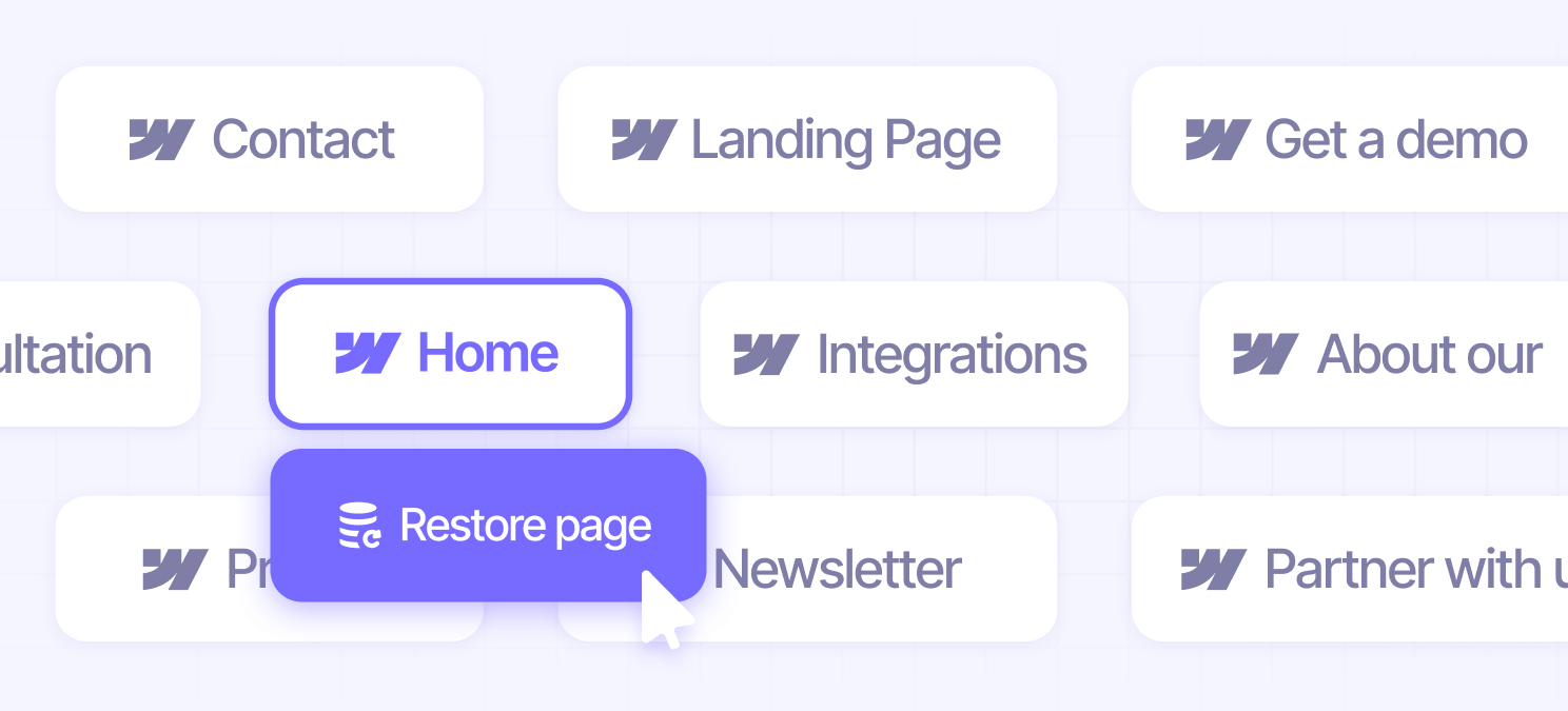 ⁠Restore individual page from Webflow backup system