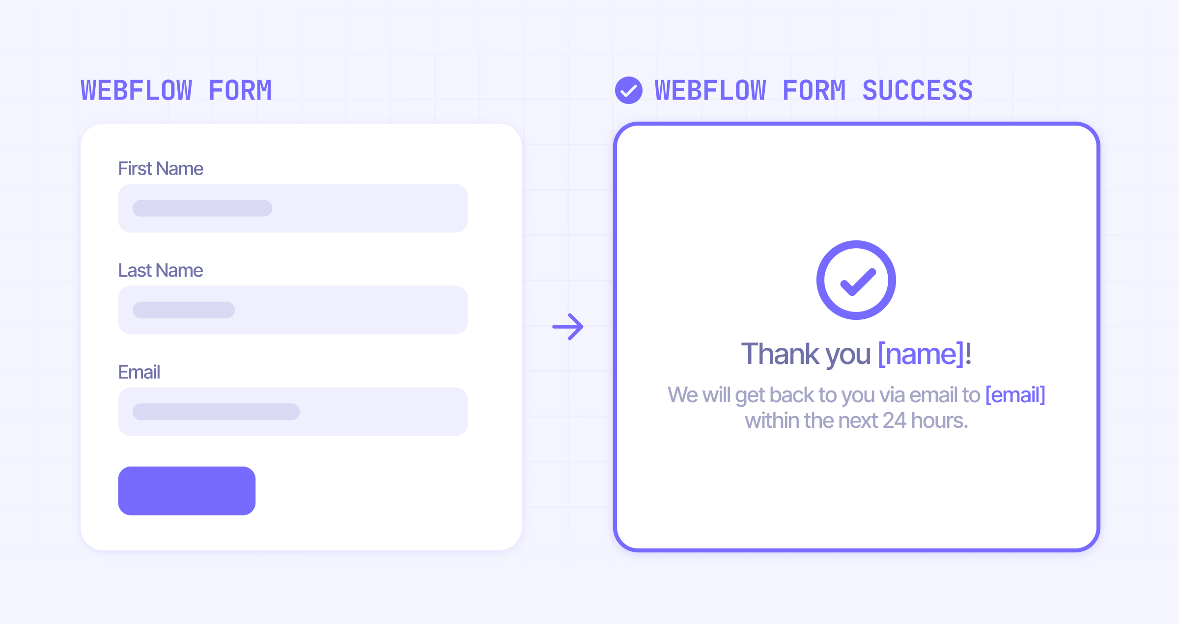 How to show personalized success messages in Webflow forms