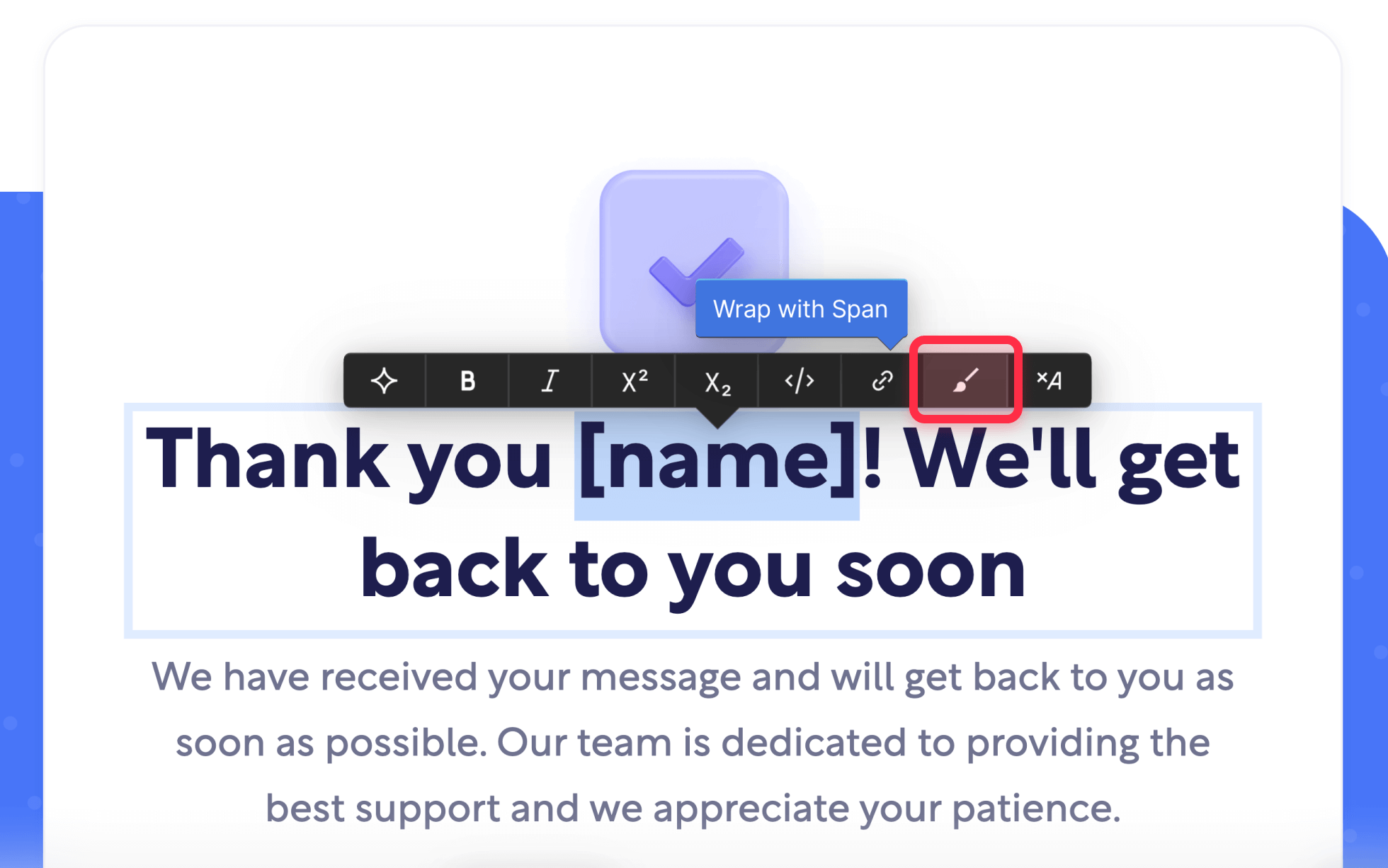 ⁠Add Brix form success attribute to Webflow form