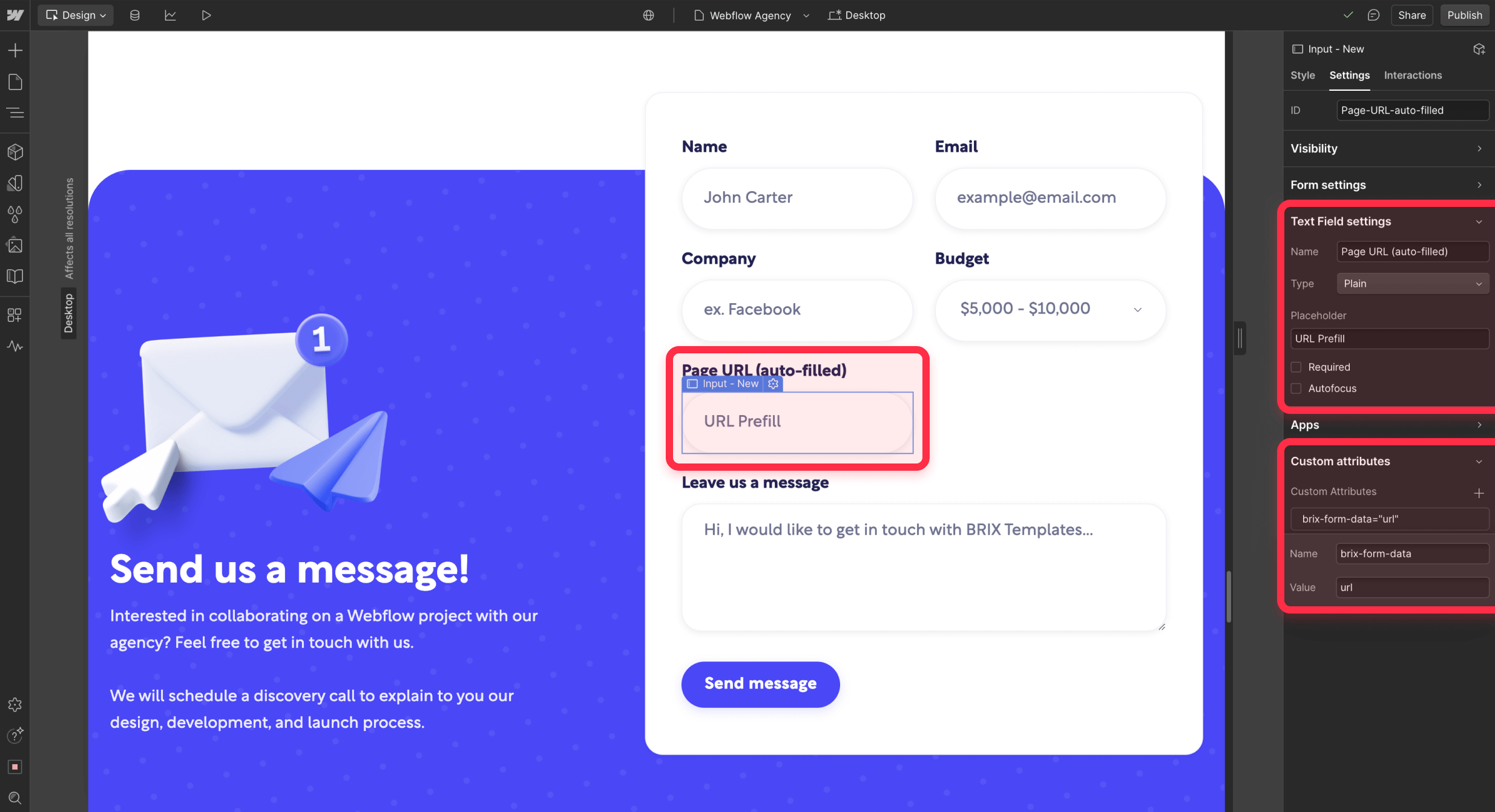 ⁠Add Webflow attribute to track Webflow form page submission URL